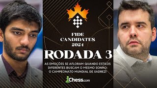 Já temos CLÁSSICO no tabuleiro Firouzja contra Caruana  Torneio de Candidatos  Rodada 3 [upl. by Enilekaj]