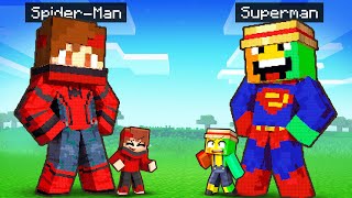 Construire DES STATUES GÉANTES en SUPERHEROS sur Minecraft [upl. by Eeltrebor]