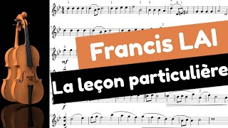 Francis Lai  La leçon particulière  Violin Sheet music  Partition Violon [upl. by Notsirk]