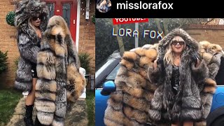 How to keep warm your car with fur blanket ⭐️ Fur coat winter season TRY ON HAUL [upl. by Araihc831]