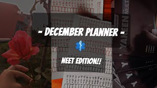 DECEMBER PLANNER⚕️📖👩‍⚕️  NEET EDITION  NEET STUDY VLOG  YAKEEN 20 BATCH  PHYSICS WALLAH [upl. by Vina]