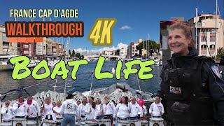 France Cap dAgde Walkthrough IRL 4K Boat Mission Close Season October [upl. by Icyaj]