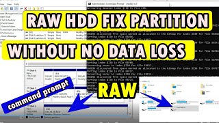 RAW HARD DISK FIX PARTITION WITHOUT DATA LOSS  DATA RECOVER Using Command Prompt [upl. by Styles]