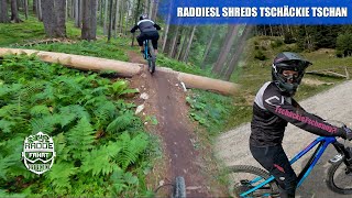 NEW TRAIL Tschäckie Tschan  Bikepark Brandnertal  full run w trailbuilder Raddiesl [upl. by Aicilf462]