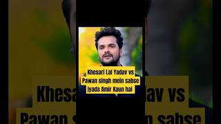 Khesari Lal Yadav vs Pawan singh Kaun hai sabse Amir bhojpuri actor viralshorts shorts trending [upl. by Ole585]