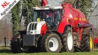 Slurry  Grasland bemesten met Steyr CVT 6185 en Schuitemaker  Geresteijn  2019 [upl. by Doloritas197]