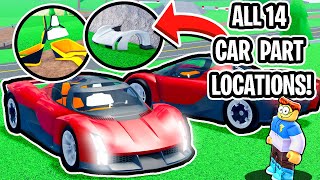 ALL 14 CAR FACTORY PARTS LOCATION IN CAR DEALERSHIP TYCOON PORSCHE MISSION X [upl. by Akiemat]