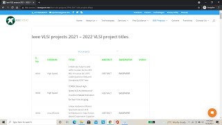 IEEE VLSI PROJECT TITLES 2021 2022 [upl. by Thill]