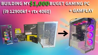 Building a 1000 dollar Gaming PC i9 12900kf  RTX 4060  32gb ram Fortnite Gameplay included [upl. by Macario]