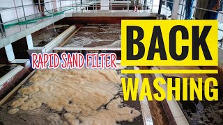 Backwashing Rapid Sand Filter  Water treatment [upl. by Uhn315]