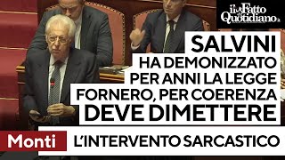 Monti sbertuccia Salvini quotAnni a insultare Elsa Fornero Oggi per coerenza dovrebbe dimettersiquot [upl. by Ruthie501]