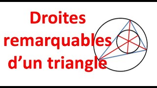 Droites remarquables dun triangle Hauteurs Médianes Médiatrices et Bissectrices Sixième [upl. by Karolyn548]