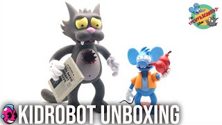 Kidrobot The Simpsons Itchy and Scratchy Vinyl Art Figure Unboxing [upl. by Revilo]