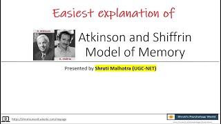 Atkinson Shiffrin Model [upl. by Eliak]