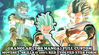 DLC Granolah All NEW Skills  Red Evolved Eyes Form DBS Manga The Cerealian Dragon Ball XV2 Mods [upl. by Annaillil]