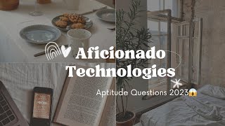 Aficionado Technologies Aptitude Questions placements 2024hiring campustraining robustgeek [upl. by Inafit577]