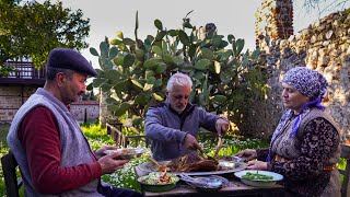 Cooking Goat Laba in a Turkish Village Yard  Traditional Recipe [upl. by Lamont]