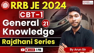 General Knowledge Rajdhani Series for RRB JE 2024 CBT1  Next Engineer GK RRBJE rrbgk [upl. by Juta222]