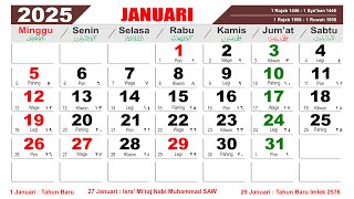 KALENDER TAHUN 2025 LENGKAP DENGAN HARI LIBUR NASIONAL [upl. by Madancy]