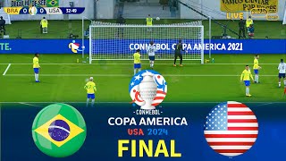 BRAZIL vs USA  Final Copa America 2024  Messi vs Brazil  Live Football Match PES [upl. by Olympia]