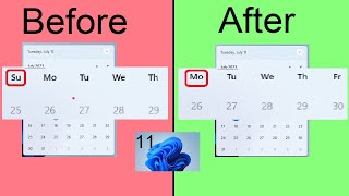 Set Monday as the first day of the week taskbar calendar [upl. by Aseen]