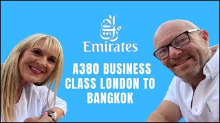 Emirates A380 Business Class from London to Bangkok via Dubai [upl. by Gilberta105]