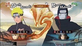 Naruto yugito y Roshi vs kisame y itachi en superdificil naruto [upl. by Esital]