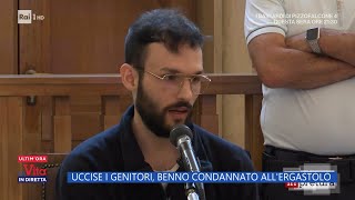 Uccise i genitori Benno condannato allergastolo  La Vita in diretta  30102023 [upl. by Urbanna]