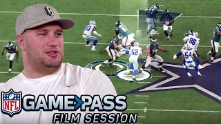 Lane Johnson Breaks Down Blocking Angles Hand Placement amp More  NFL Film Session [upl. by Hedda]