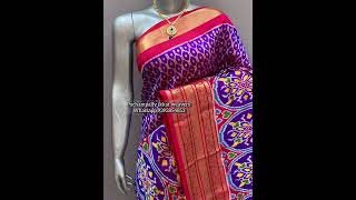 Latest twill ikkat kanchipuram border silk sarees ikat pochampally handloom [upl. by Yank]