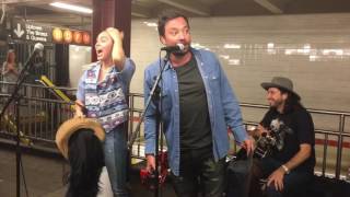 Miley Cyrus and Jimmy Fallon Surprise NYC Subway Performance 061317 [upl. by Adnolat]