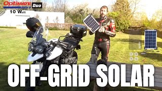 MOTORCYCLE SOLAR  OPTIMATE OFF GRID SOLAR POWER SYSTEM [upl. by Maressa]