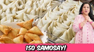 Making 150 Samosay for Iftar Tips amp Folding Technique Keema Samosa Recipe for Ramadan 2024  RKK [upl. by Hcra401]