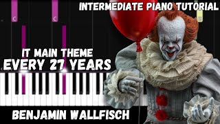 It 2017 Main Theme  Every 27 Years Intermediate Piano Tutorial [upl. by Amato]