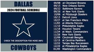 2024 Dallas Cowboys Football Schedule [upl. by Eckmann678]