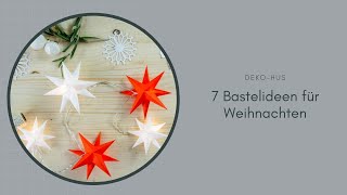 7 Bastelideen für Weihnachten papier papiersterne butterbrotpapiersterne weihnachtendiy [upl. by Noj]