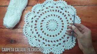 Carpeta Calada Tejida en CROCHET  Paso a Paso [upl. by Stormie]