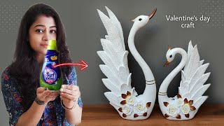 Unique Craft Swan Showpiece Making At HomeGift item showpieceplastic bottle craftdiy home decor [upl. by Ahselrac364]