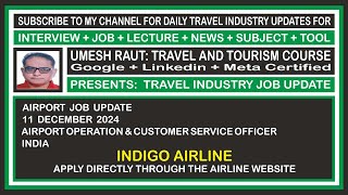 Travel Industry Job Update  Indigo Airline [upl. by Loomis686]