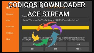 MEJORES CODIGOS DOWNLOADER CODIGO ACESTREAM PARA FIRE TV STICK Y ANDROID TV [upl. by Nymassej]