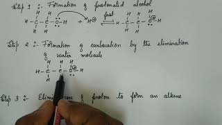 2 Dehydration of ethanol to ethene  Mechanism [upl. by Ellac]