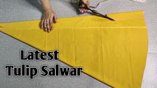 tulip salwar  tulip salwar cutting and stitching  kangura tulip making barkatbutique tulipsalwar [upl. by Aklam]