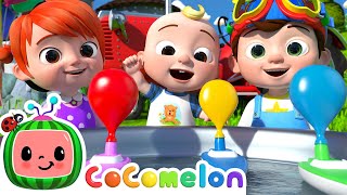 Balloon Boat Race  CoComelon Nursery Rhymes amp Kids Songs [upl. by Ilahtan]