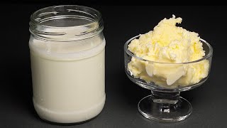 Hausgemachte Butter aus 1 Glas Milch Jeder kann dieses Rezept wiederholen [upl. by Willie300]