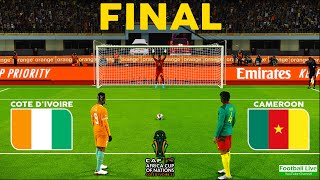 Cote Divoire vs Cameroon  Penalty Shootout  Final Africa Cup of Nations 2023 AFCON  PES Gameplay [upl. by Ocnarfnaig784]