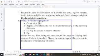 1 SEM BCA C Programing Part B Ex 8  Append two text files [upl. by Legnaleugim]