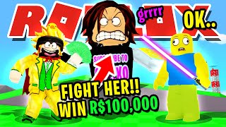 I GAVE A NOOB R100000 TO DEFEAT THE BEST PLAYER CVIORG IN ROBLOX SABER SIMULATOR OMG [upl. by Mcfarland]