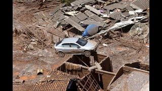 Shocking Footage Captures Moment Of Brazil Dam Collapse [upl. by Etteniotnna]