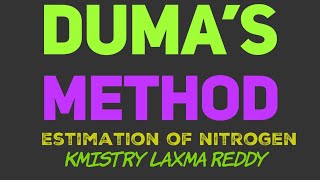 DUMAS METHOD for estimation of NITROGEN in organic compounds [upl. by Elem484]