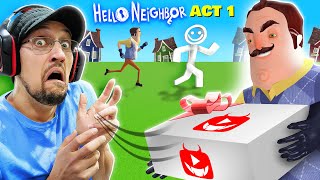 Hello Neighbor Stole my Evil Youtube Gift FGTeeV vs 2d Neighbor  Roblox Act 1 [upl. by Rumilly]